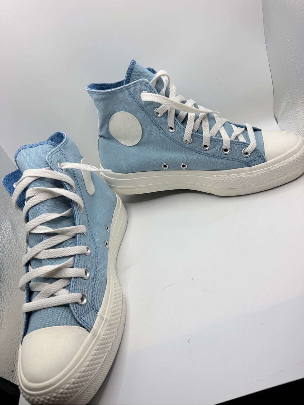Converse Light Blue High-Top Canvas Sneakers